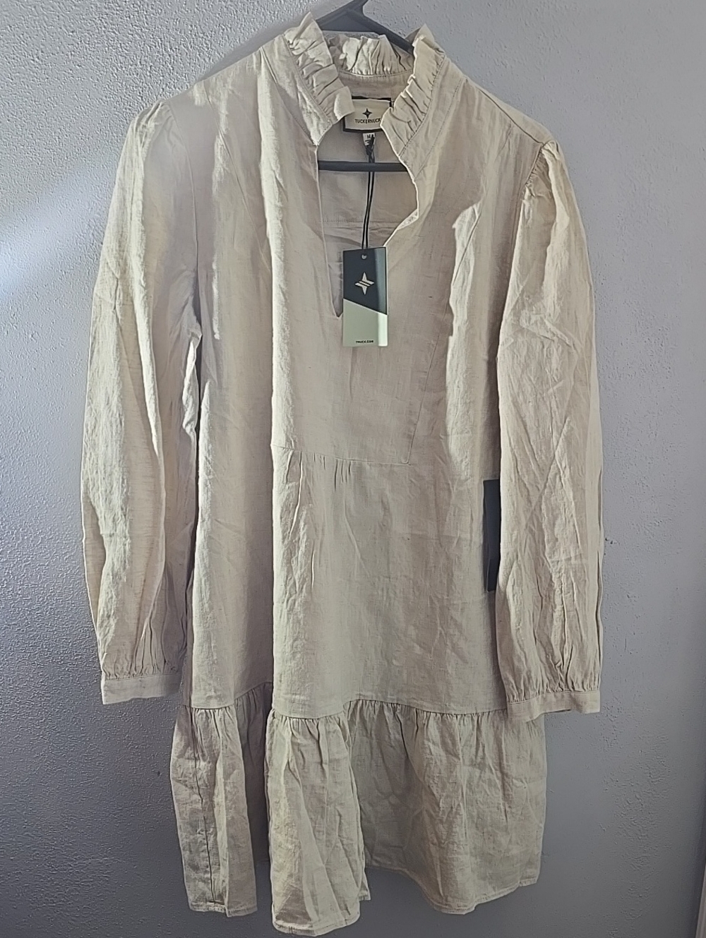 TUCKERNUCK, Stone Linen Palmerston Dress